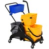 Heemab Efficient 6.9 Gallon Water Bucket Wringer Cart with Side