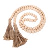 1 Pack 60inch Wood Bead Garland with Tassels,Farmhouse Beads Rustic