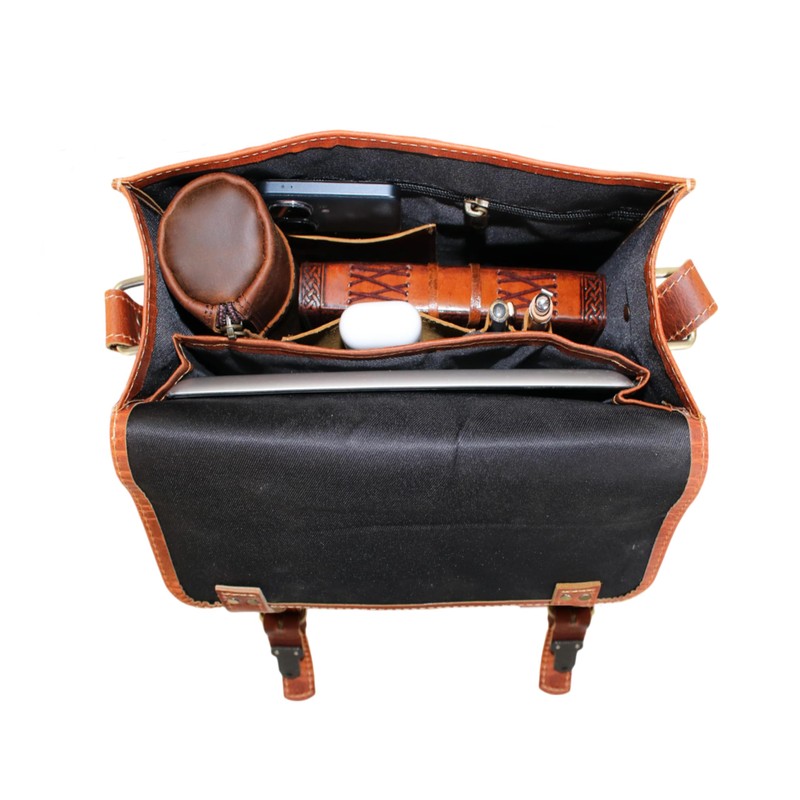 Jaald Leather Messenger Bag Laptop Case Office Briefcase Gift For