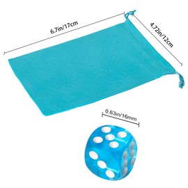 400 Pieces 16mm Colored Dice Set, Bulk Dice in 10 Translucent Colors with 4 Blue Drawstring Storage Bags, 6 Sided Dice for Board Games