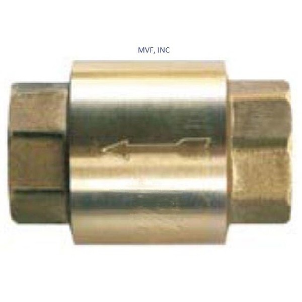 SFI 1" NPT IN-LINE CHECK VALVE BRASS SPRING LOADED INLINE