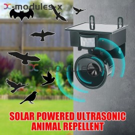 Unbranded Upgraded Solar Ultrasonic Bird Repeller Pest Control Animal Repellent For Garden
