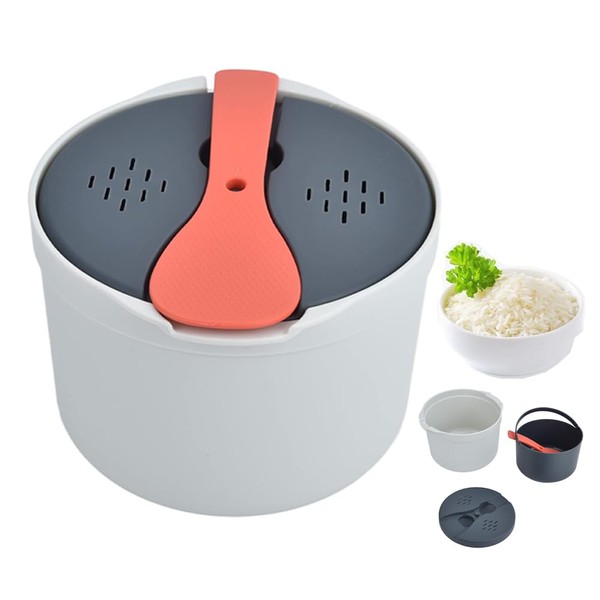 Microwave Rice Cooker Steamer, Microwave Pasta Cooker with Strainer, 2