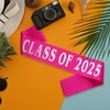 PANBINN Class of 2025 Sash, Hot Pink Finally Graduated Sash