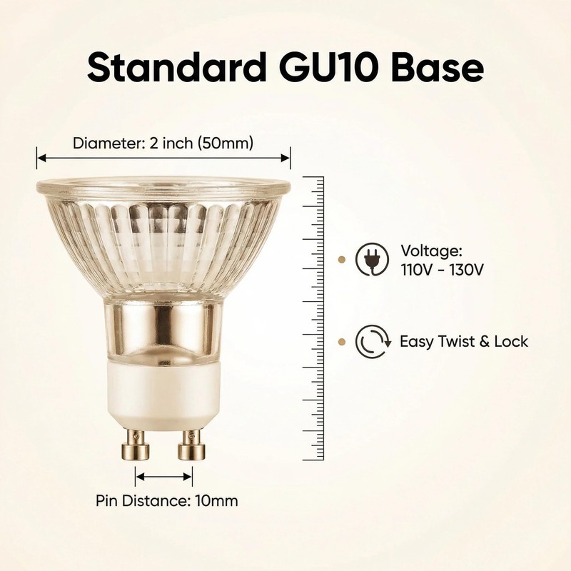 LPSAFP GU10 50W Halogen Bulb 120V NP5 Replacement - for