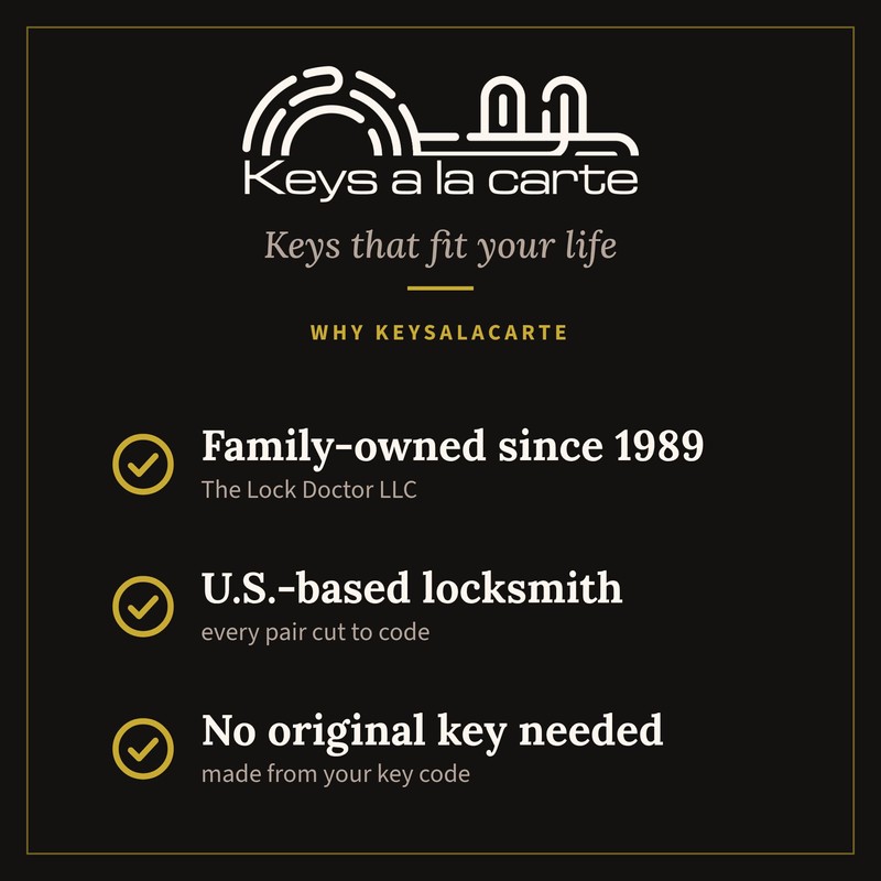 KEYSALACARTE Sentry Safe Replacement Key - Code C034B - Precision-Cut