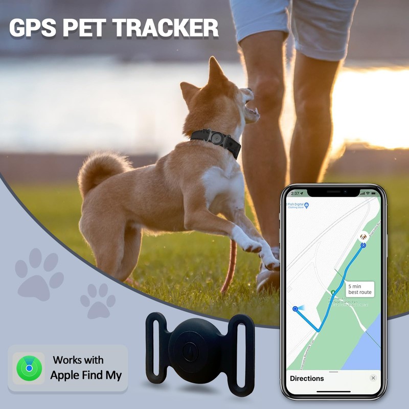 GPS Tracker for Dogs, Mini GPS Pet Tracker with Silicone