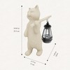 mikilov Cat Resin Statue with Solar Lantern (Walking 25 cm