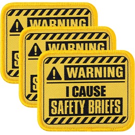 3 Pieces Warning Patches I Cause Safety Briefs Embroidered Tactical Patch Funny Military Patch Appliques with Hook and Loop Backing for Caps Bags Vests Uniforms Jackets DIY Accessories