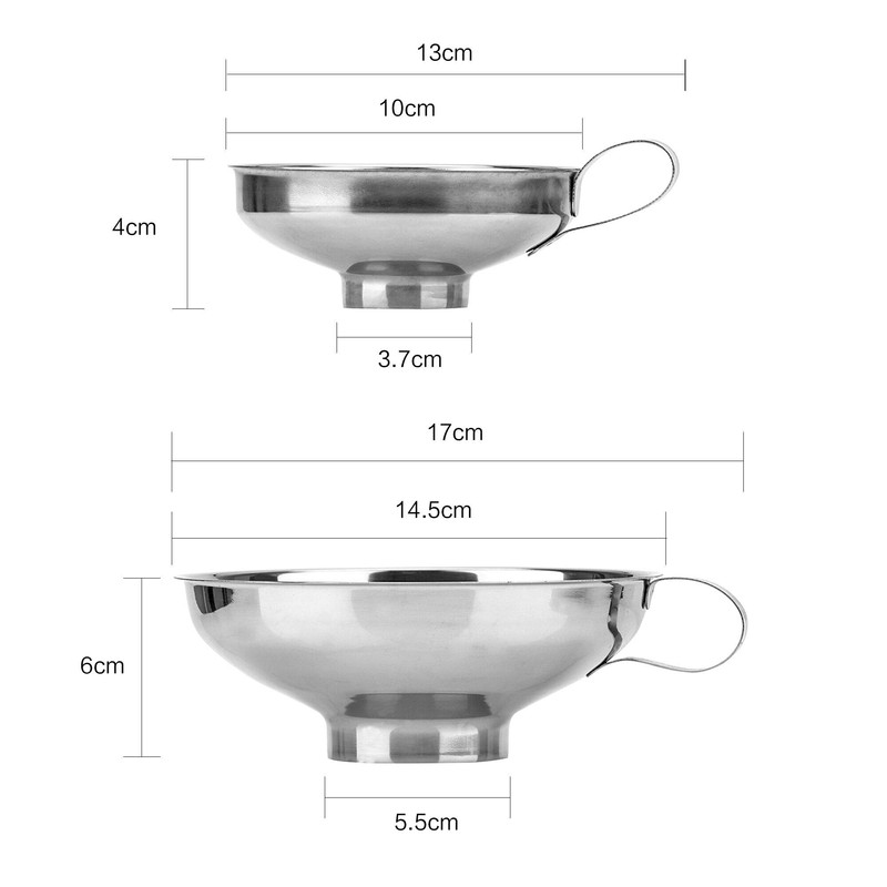 Funnel Stainless Steel 2 Pieces Jam Funnel Wide Mouth Preserving
