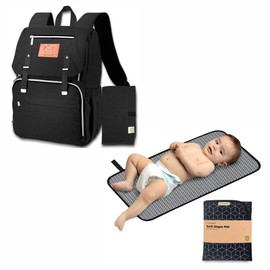KeaBabies Diaper Bag Backpack and Portable Diaper Changing Pad - Waterproof Multi Function Baby Travel Bags - Waterproof Foldable Baby Changing Mat - Travel Diaper Change Mat