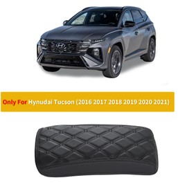 GIANT PANDA Custom Console Cover Armrest Cover Fit Hyundai Tucson 2016-2021,Waterproof Leather Center Console Cover - Full Protection - Black