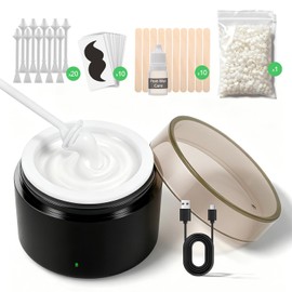 Waxfans Nose Waxing Kit for Men and Women - Nose Hair Wax Kit，Facial Waxing Kit with Mini Waxing Pot, USB Rapid Heating, Constant Temperature，100g Wax Beads, 20 Applicators,10 Wooden Sticks