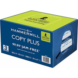 Hammermill 3-Ream Pack Copy Plus Multipurpose Fax Laser Inkjet Printer Paper, 8 1/2" x 11" Letter Size, 92 Bright White, 20 lb. Acid Free, ColorLok, 99.99% Jam Free