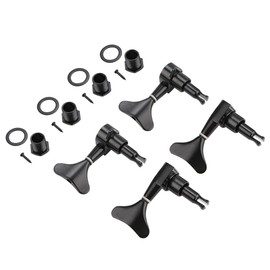 2L2R Fishtail shaped Button Sealed Bass Guitar Tuning Pegs Machine Heads(Black)
