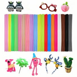 Pipe Cleaners Craft Chenille Stems,20Colors Thick Fluffy DIY Flowers and Animal Model,Art Craft Supplies for Festival Decorations,Arts & Crafts,limpia Pipas,Pipe Cleaners Bulk,juegos para niños