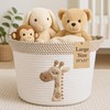 Giraffe Storage Basket for Nursery – Large 15”x11” Cotton Rope