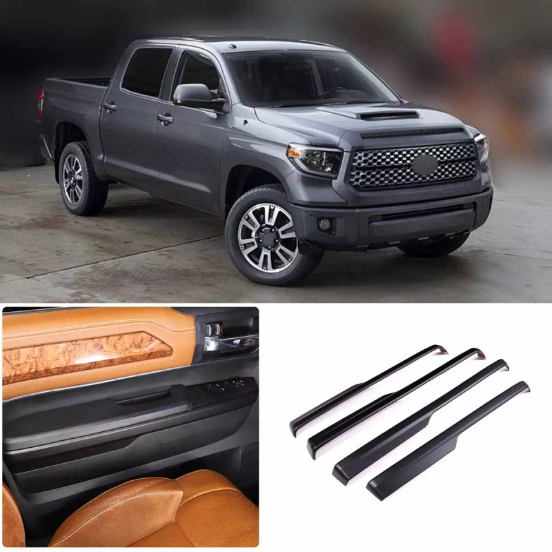 Unbranded ABS Interior Door Panel Trim Strips Matte Black 4pcs