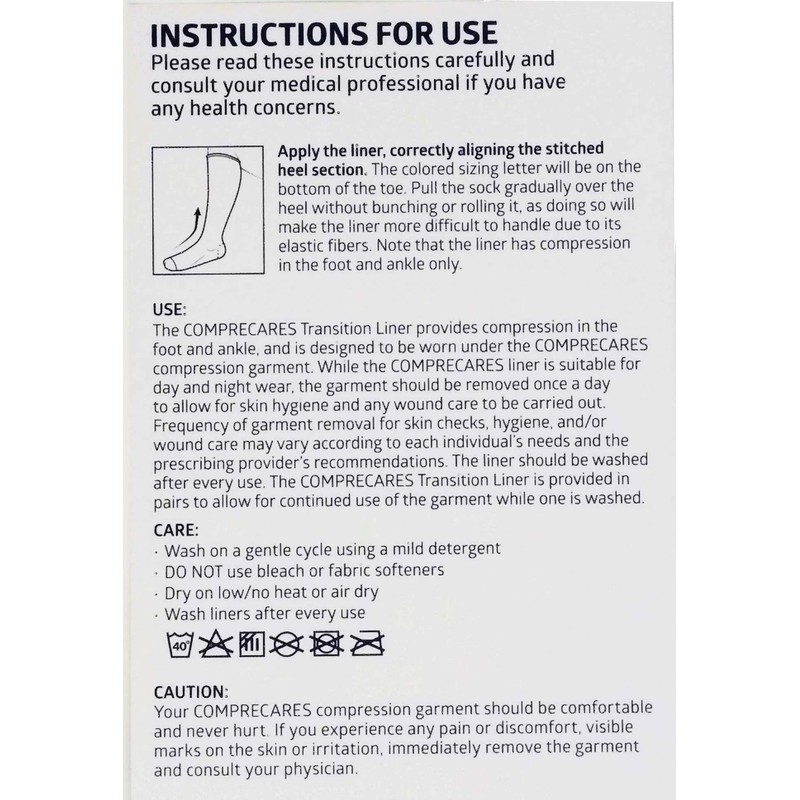 Medline COMPRECARES Liner Compression Socks, 10 - 15 mmHG, Black,