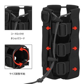DFsucces Water Bottle Cover, Bottle Case, Adjustable Water Bottle Holder, Compatible with Mall Mountaineering, Biking, Airsoft, Compatible with 10.1 fl oz (300 ml) - 27.6 fl oz (800 ml) Bottles