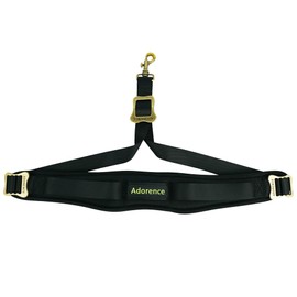 adorence Padded Saxophone Shoulder Strap (Upgraded Soft Thick Padding and Swivel Hook Metal with Rubber Ring) - Saxophone Strap for Alto, Tenor and Soprano, Black adjuster