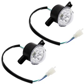 Saihisday 2Pcs Left Right Front HeadLight Headlight Universal Head Lamp Replacement for Most Taotao 125cc 150cc 250cc 300cc ATV 4 Wheeler Cars Baja Roketa Yamoto Sunl Jetmoto Peace Coolster Kazuma