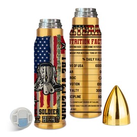 MoYueno Veterans Day Gifts, Gifts for Fathers Day, 32 Oz Stainless Steel Veteran Tumbler with Lid, Veteran Gift for Veterans, Marine Corps Gift for Air Force, Navy, Army, Men, Military Present, Gold