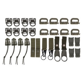 30 Pieces Molle Attachments, Easy to Use Backpack Accessories for Hiking Camping (OD Green)
