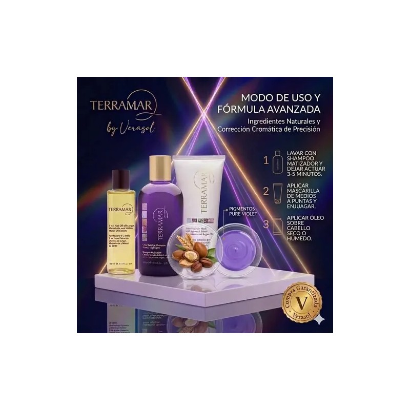 Kit Terramar Shampoo Matizador Mascarilla Y Ole 3 En 1