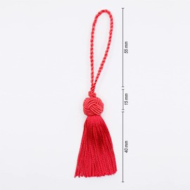 TEXTEX = Turk's Head Cuquillo Tassel. 5cm Long. 100% Rayon. Bag of 5 Units - (Red)