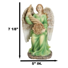 Colorful Sitting Roman Angel Of Abundance Prosperity Positive Energy Statue 7"H