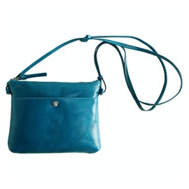 Mia Borsa Leather Sacoche Shoulder Bag, Men's, Women's, Cross-body, blue
