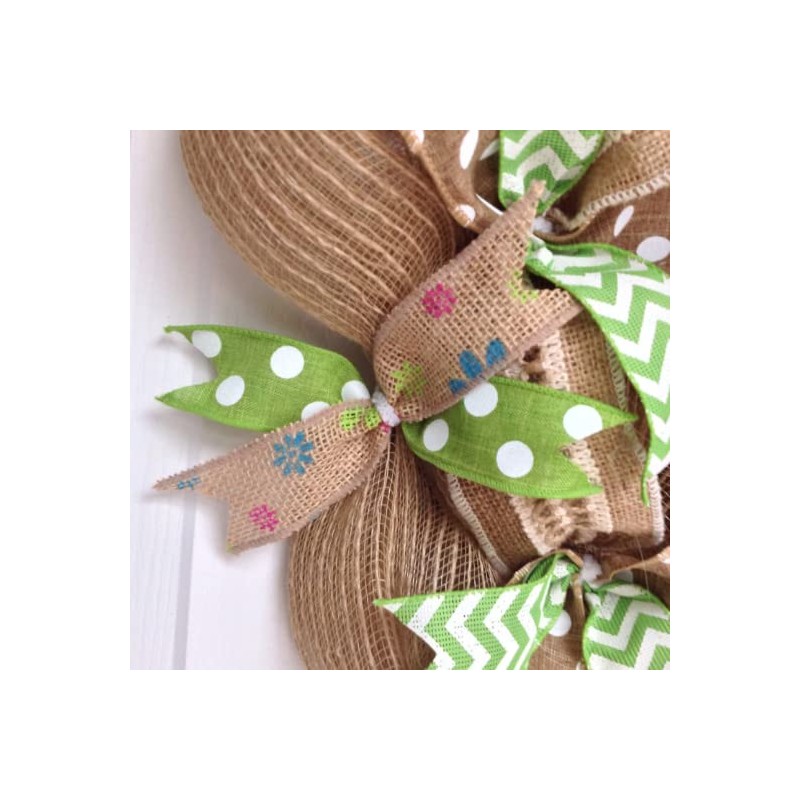 Slim Screen Door Handmade Adorable Deco Mesh Easter Bunny Wreath