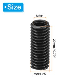 PATIKIL Grade 8.8 Carbon Steel Threaded Repair Insert Nut, 3pcs M6x1 Female to M8x1.25 Male High Strength Screw Sleeve Inserts Reducing Adapter Reducer 20mm