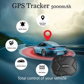 GPS Tracker, 5000mAh GPS Ortung für Fahrzeuge Wasserdicht Echtzeit Auto GPS Tracker Starke Magnet Ortungsgerät Für Motorrad LKW Diebstahlwarnanlage TK905