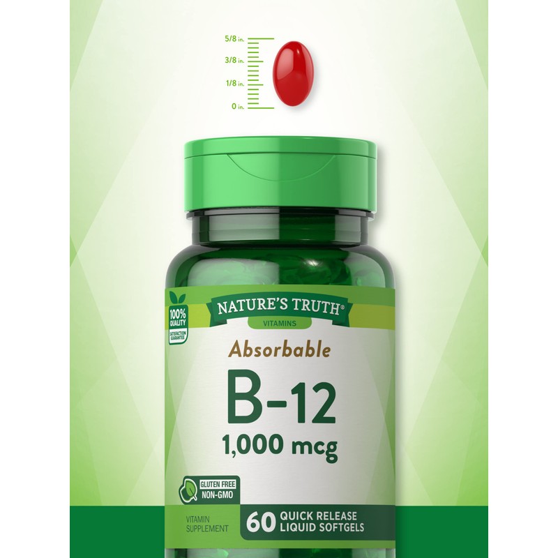 Nature's Truth Vitamin B12 | 1000 mcg | 60 Softgels