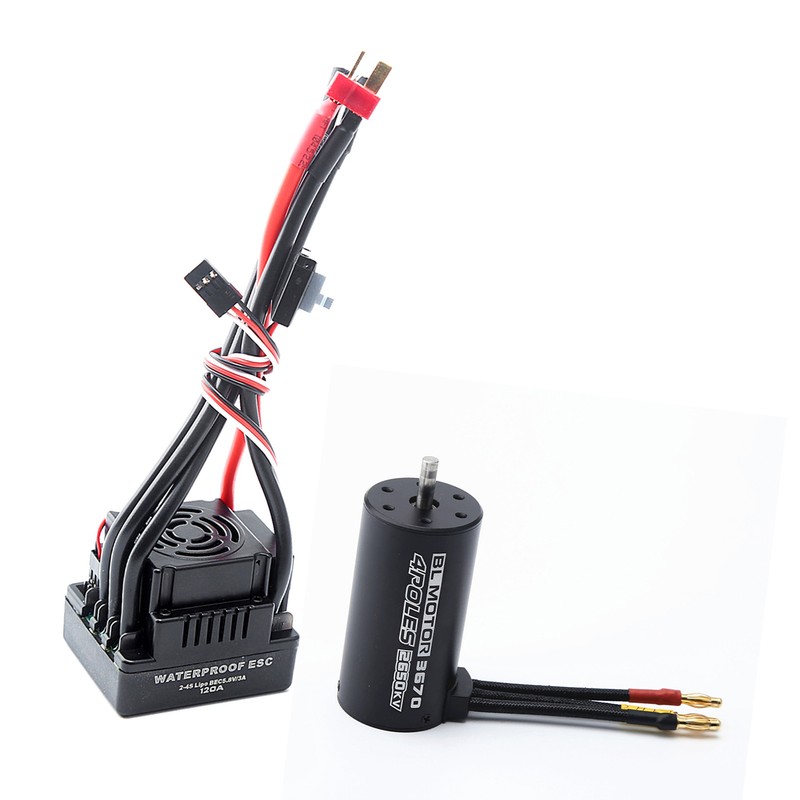 Waterproof 3670 2650KV Brushless Motor 120A Brushless ESC Combo Set