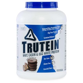 Body Nutrition Body Nutrition Trutein High Protein Powder: 45% Whey, 45% Casein, 10% Egg White Protein Shake Mix, Gluten-Free, Low Sodium, Low Carb Protein Supplement for Men & Women, Chocolate Peanut Butter, 4lb