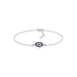 Elli Women's Bracelet with Evil Eye Symbol and Crystals in 925 Sterling Silver, Silver, Crystal