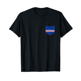 Cape Verde Flag with Printed Cape Verdian Flag Pocket T-Shirt