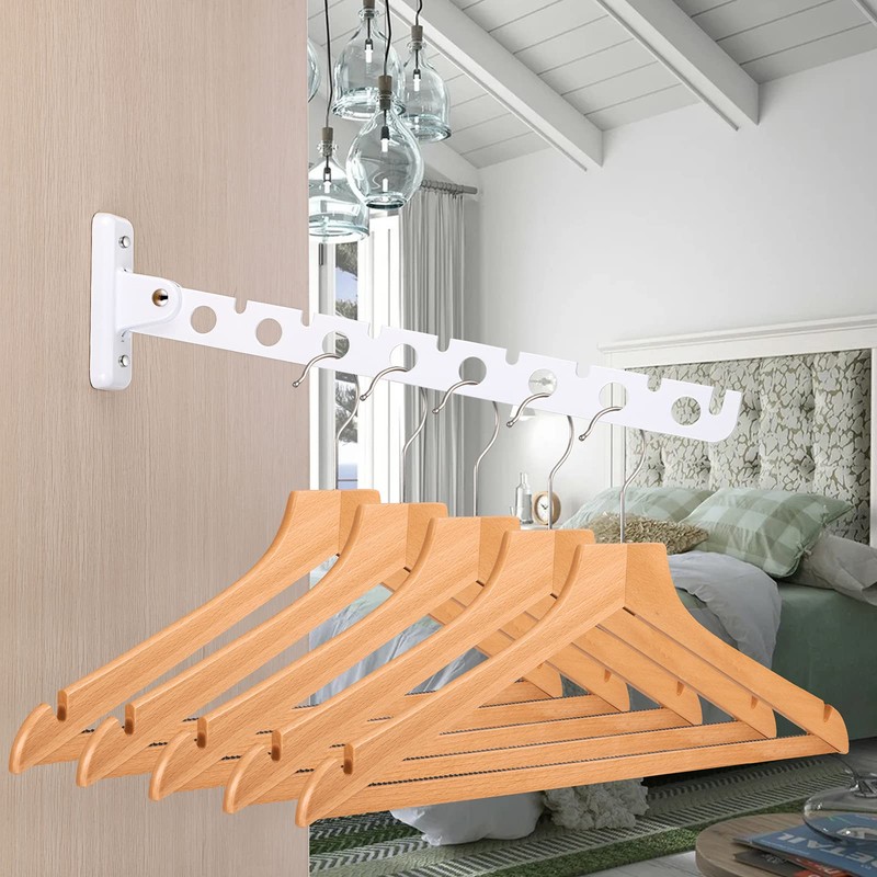 Sumnacon Foldable Wall Hook, Wall Hanger, 8 Rows, Stainless Steel,