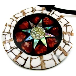 Swimmi Natural Abalone Shell Red Coral Cone Shell Pendant Beads Necklace Women Jewelry DA324