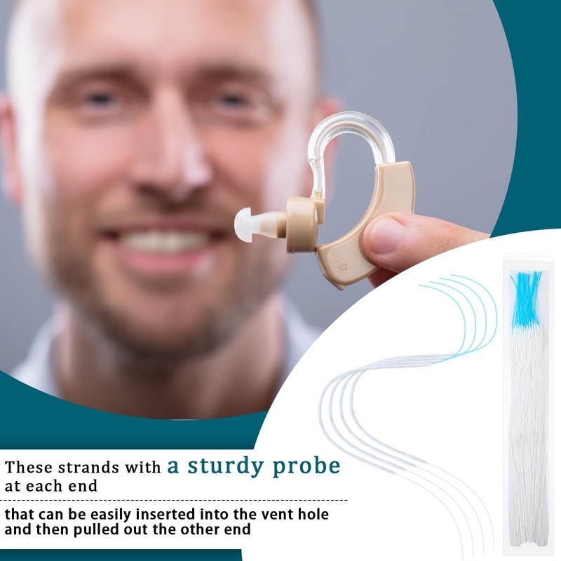 Threlaco 200 Count Hearing Aid Cleaning Kit Ready-to-Use Strands, Gentle