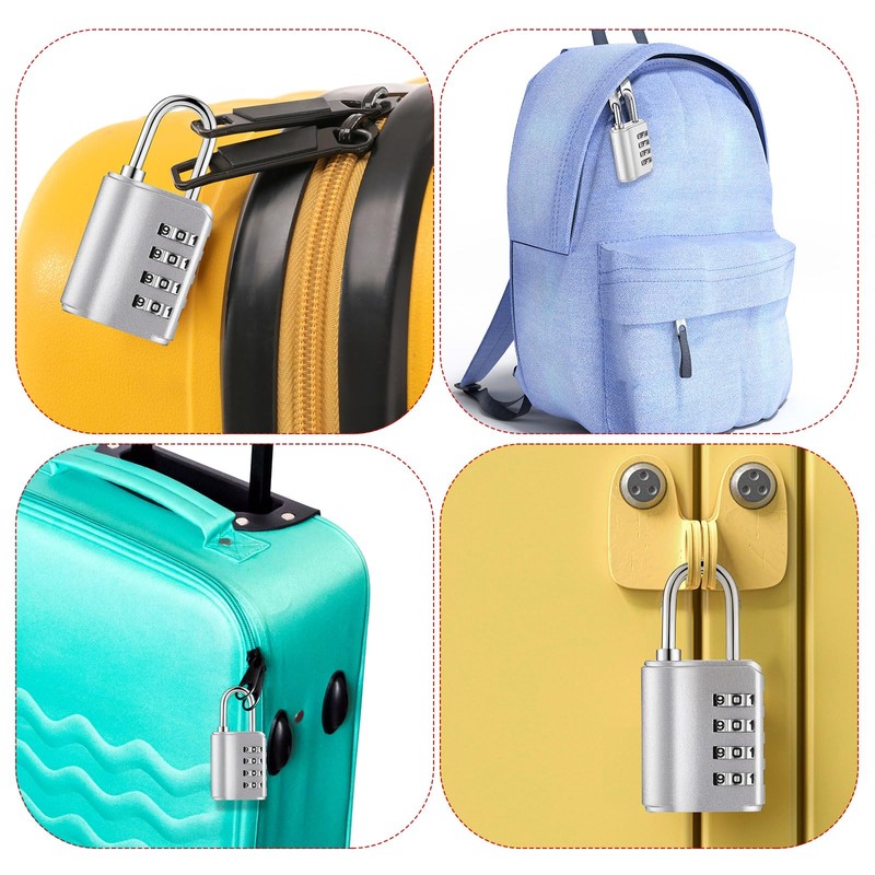 Kenning 10 Pcs Combination Padlock 4 Digit Combination Lock with