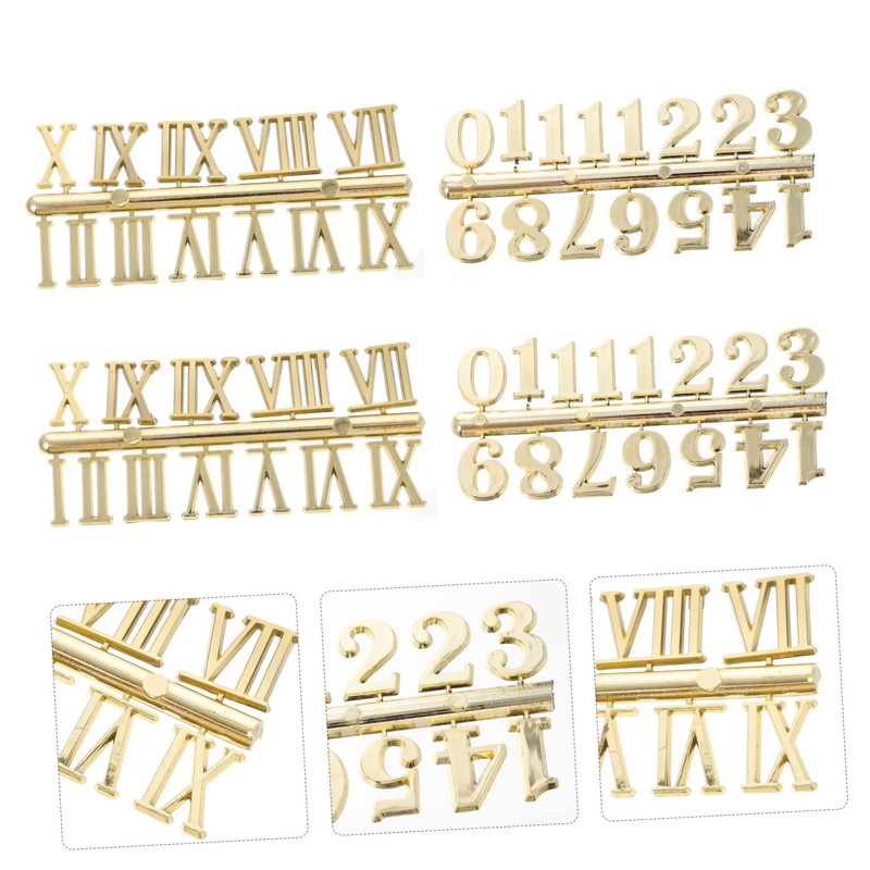 LALAFINA 6pcs DIY Digital Clock Numeral Kit Arabic Roman Replacement