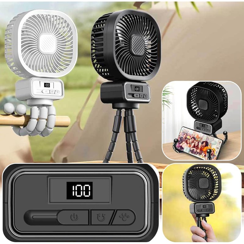 Ventilador Portátil,Carga por USB,5000mAh,3 Velocidades
