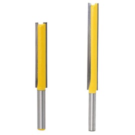 Gasea 2pcs 1/4 Shank Extra Long Straight Router Bit 2" 3" Long Cutting Trimming Cutter for Woodworking