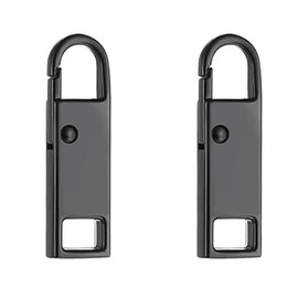 Zipper Puller Chuck Handle Zipper Puller Replacement Zipper Fastener Repair Kit Zipper Purse Clothes Shoes Metal Zipper Tab Pull Tab Replacement (Black 2 Pcs)..