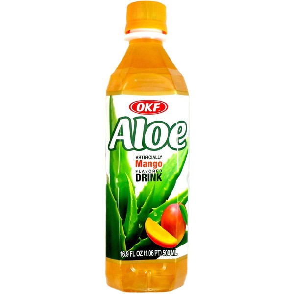 OKF Mango Aloe Drink, 16.9 Fl Oz (Pack of 20)
