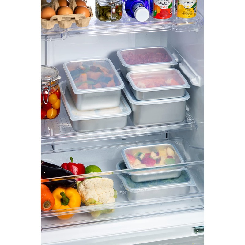 Taniguchi Metal Aluminum Storage Container with Lid, Deep, Large, Made